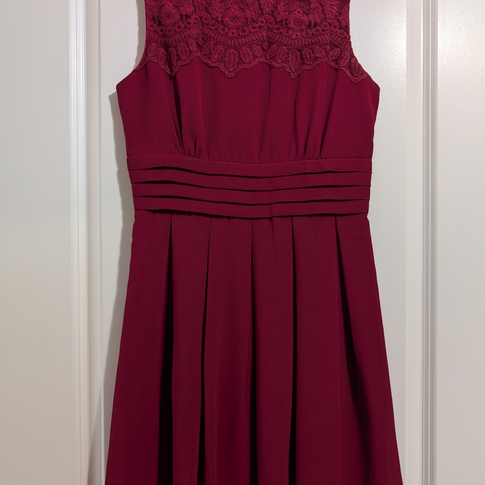 Esley Wine Lace Dress